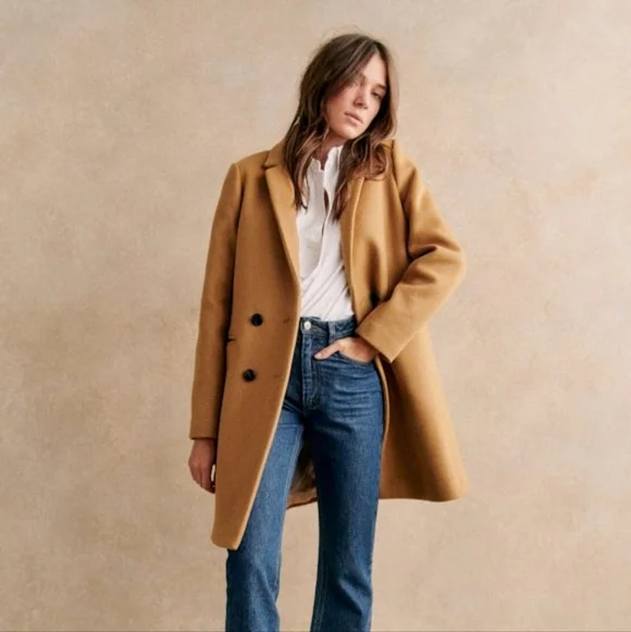 Sezane Johnson Coat in Camel size 36 NWT - Picture 3 of 15